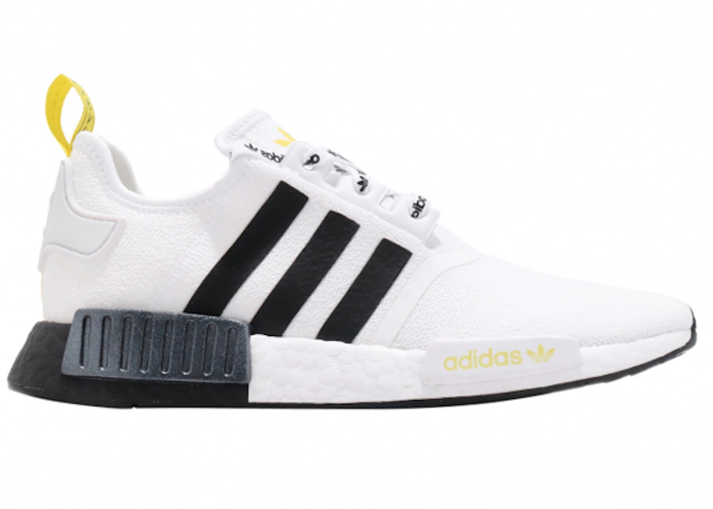 adidas NMD R1 STLT Primeknit White Black Bright Yellow - 1