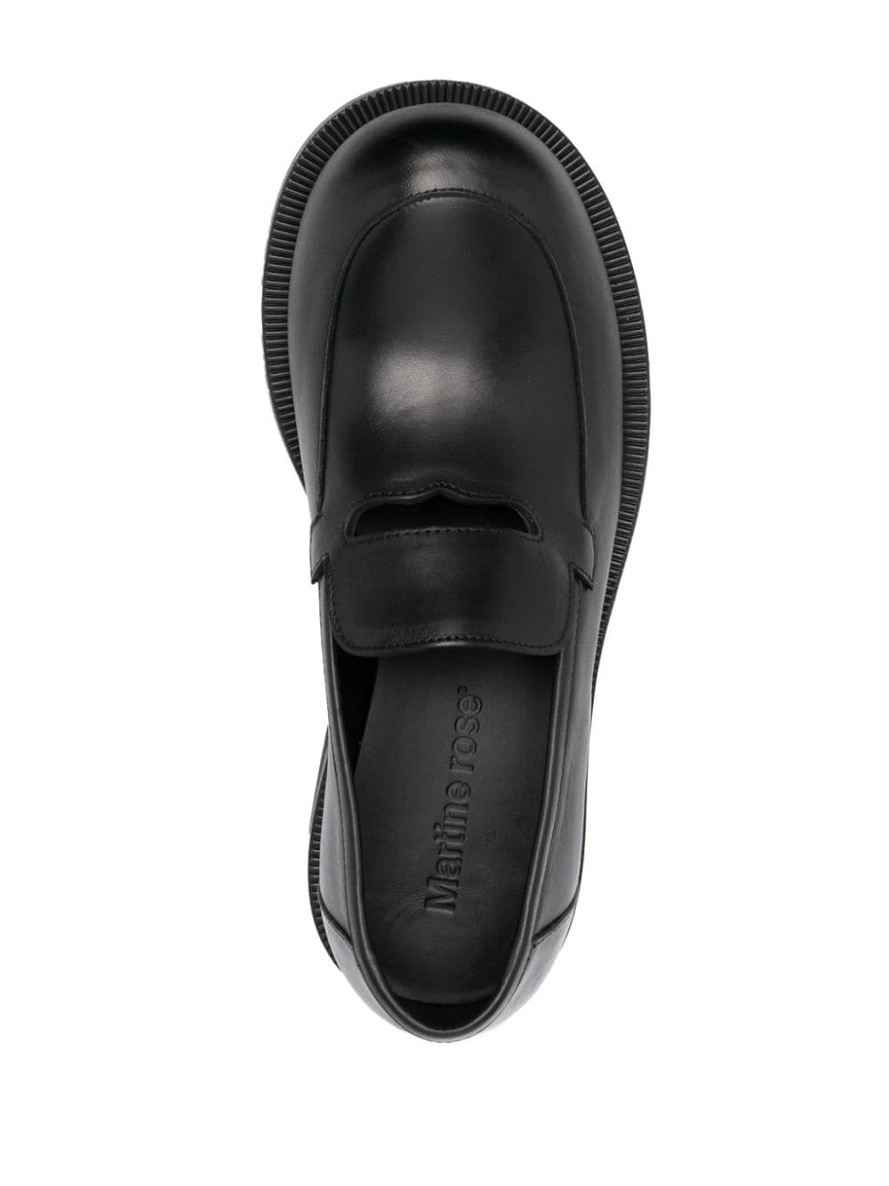 bulb-toe leather loafers - 4