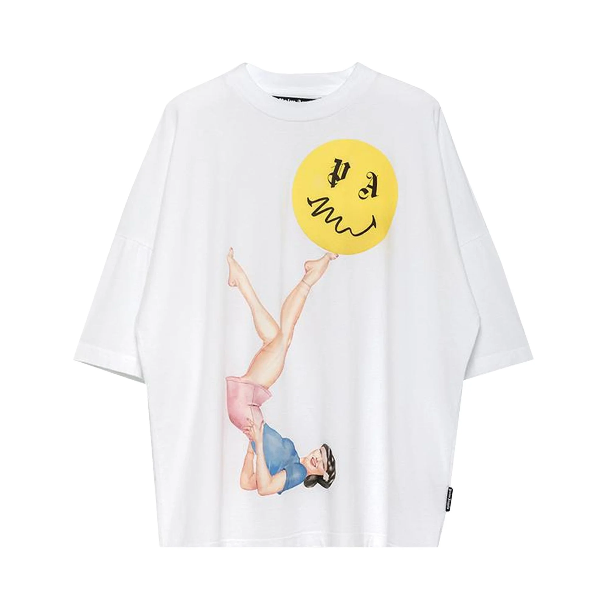 Palm Angels Juggler Pin Up Logo T-Shirt 'White' - 1