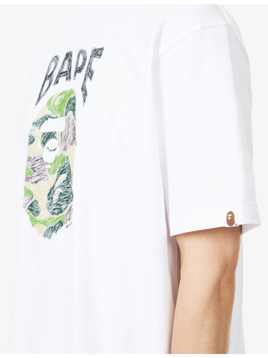 Camo Handdrawn Ape Graphic-Print Cotton T-Shirt - 5