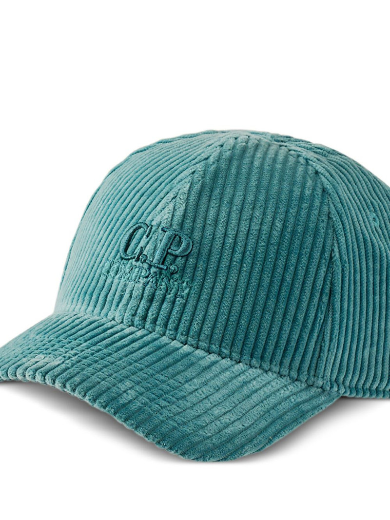 C.P. Company logo-embroidered corduroy cap outlook
