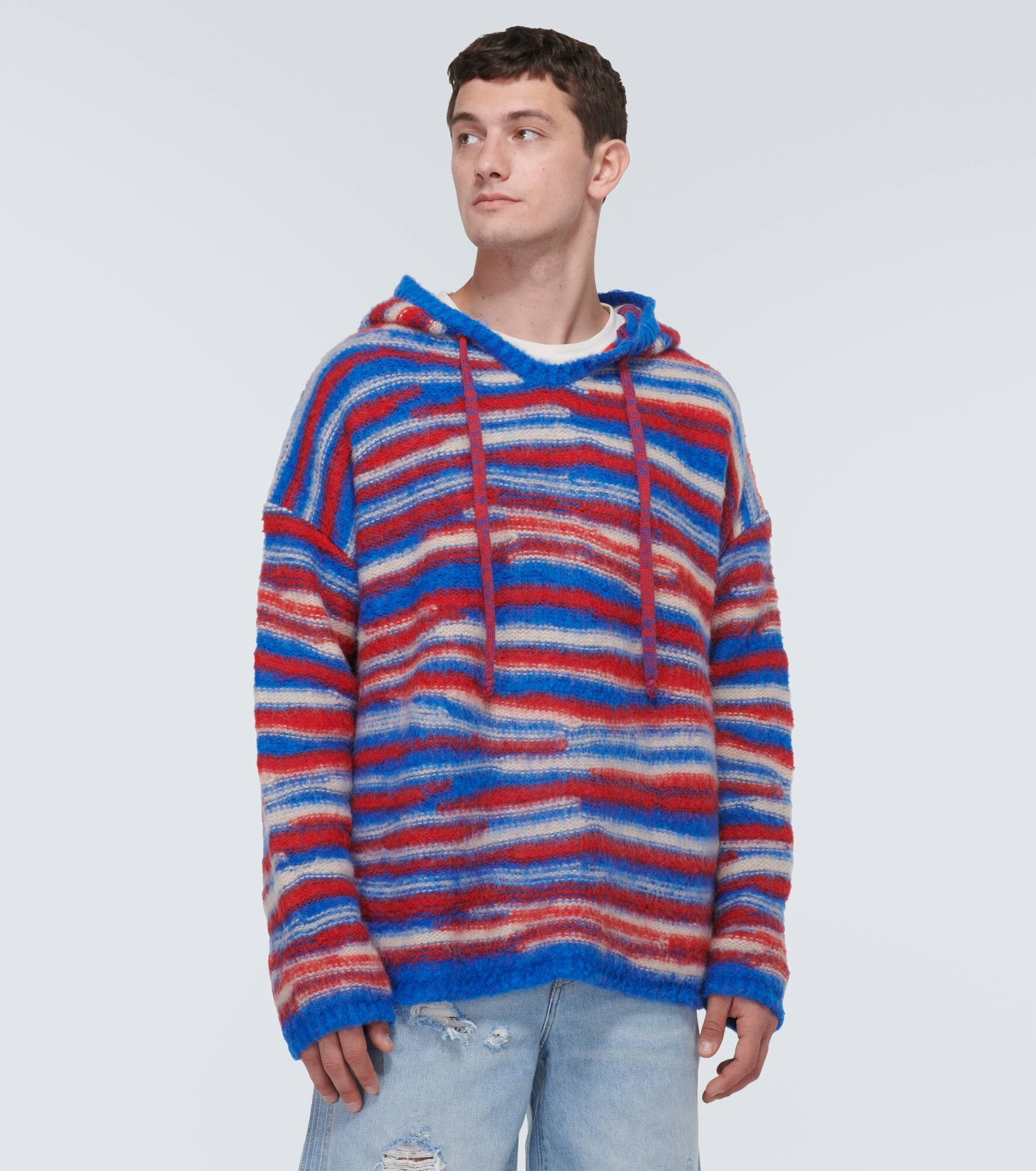 Gradient knitted oversized hoodie - 3