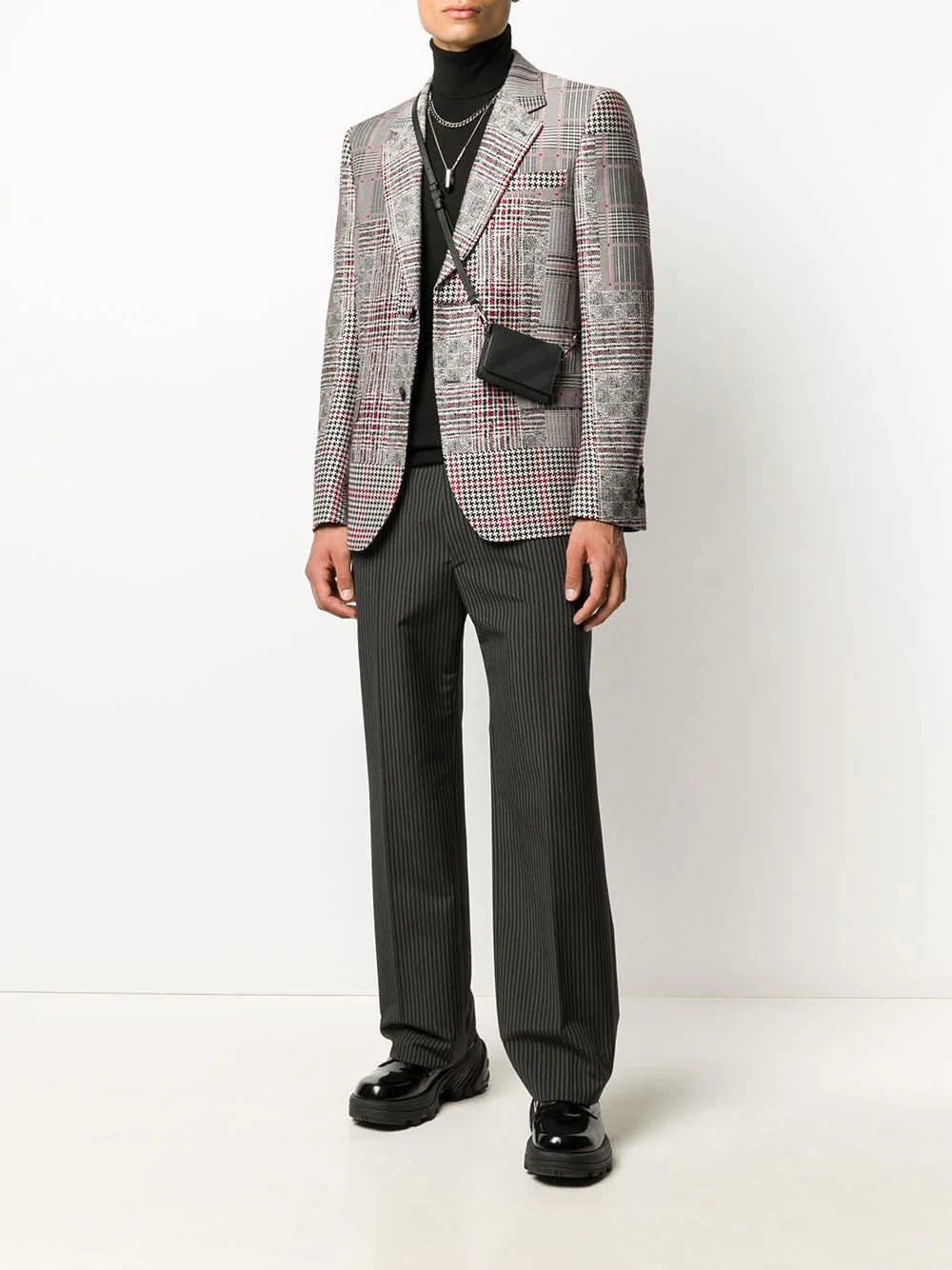 patchwork prince of wales blazer - 2