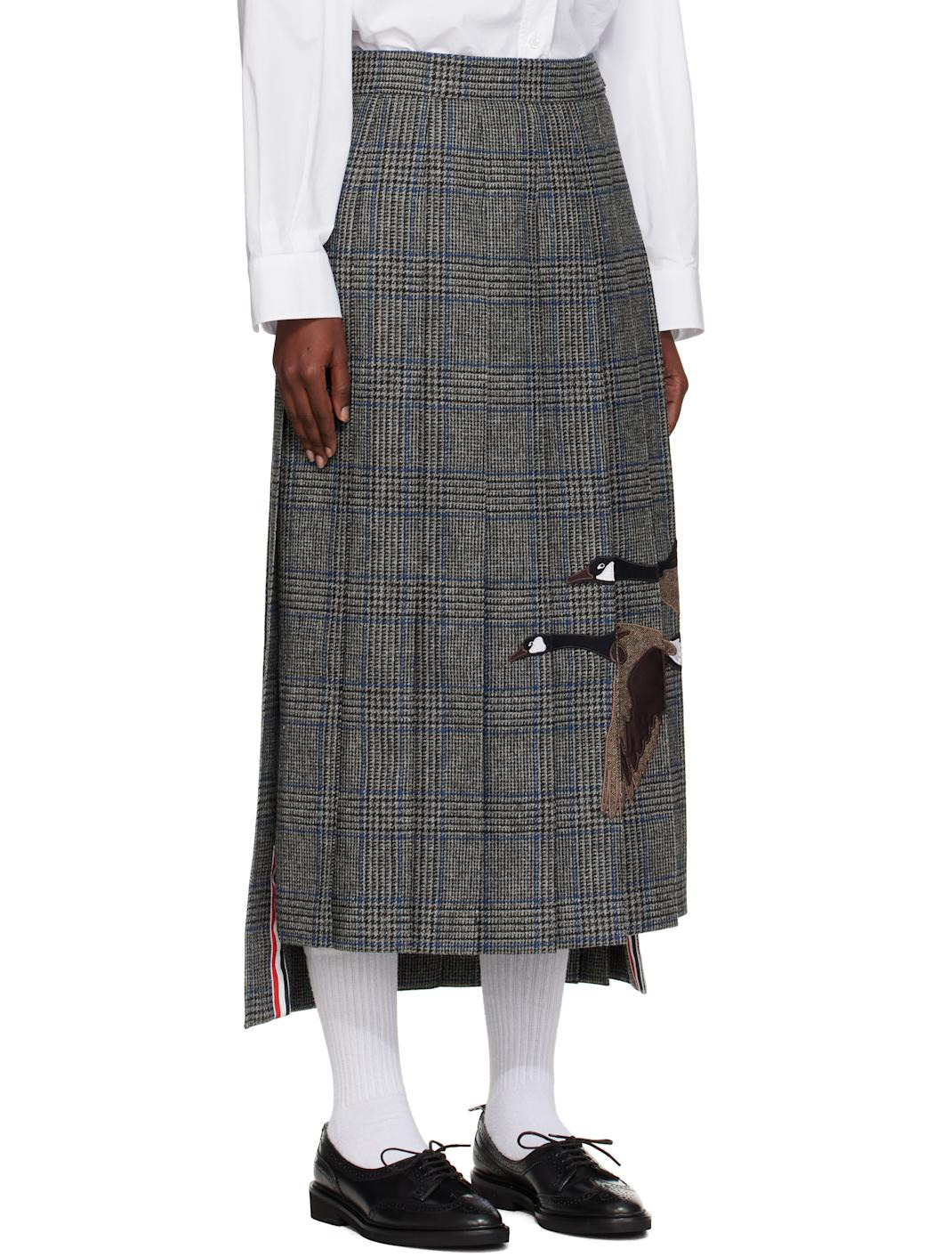 Gray Classic Pleated Maxi Skirt - 2