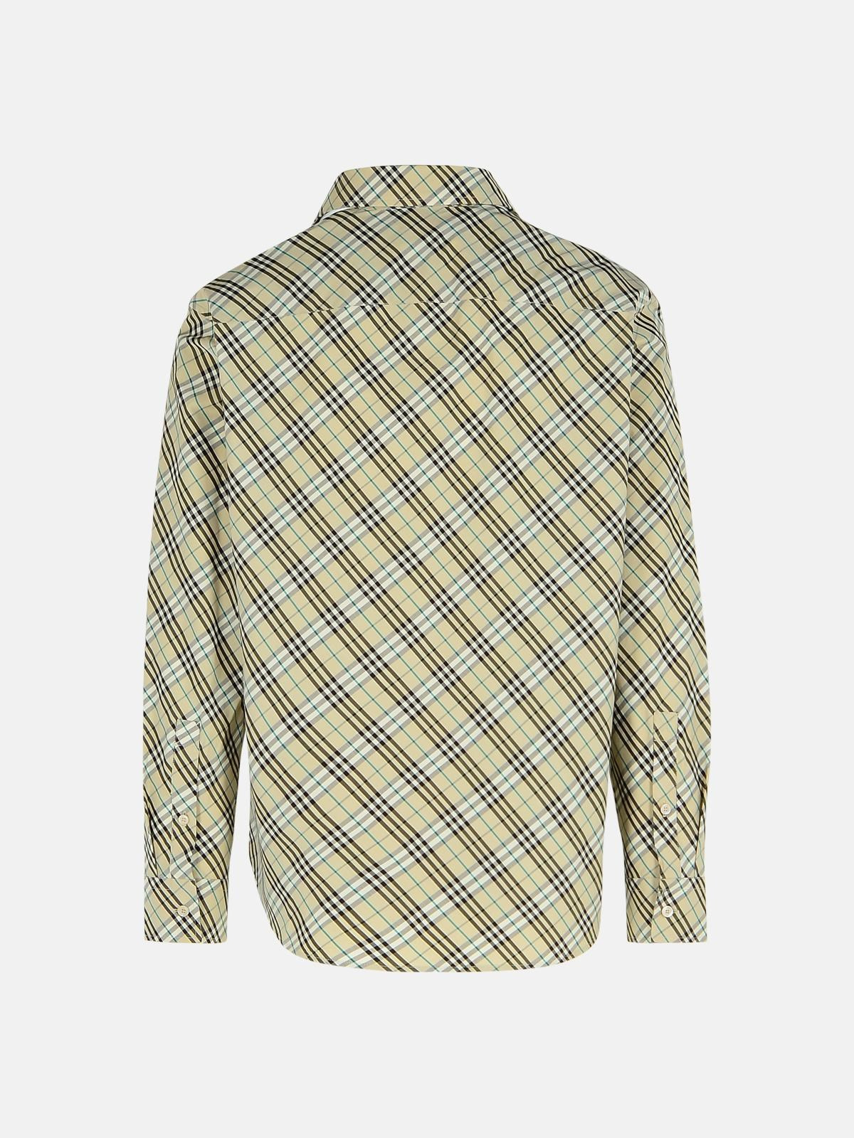 'CHECK' CREAM COTTON SHIRT - 3