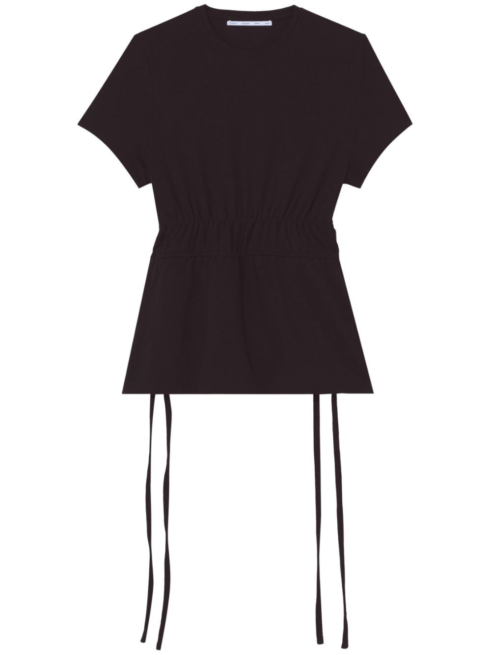 ruched-detail lace-up T-shirt - 1