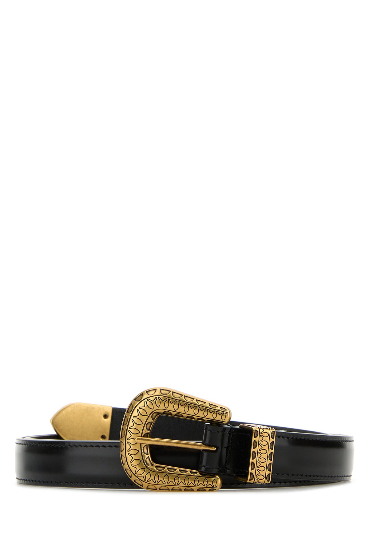 Black leather belt - 1