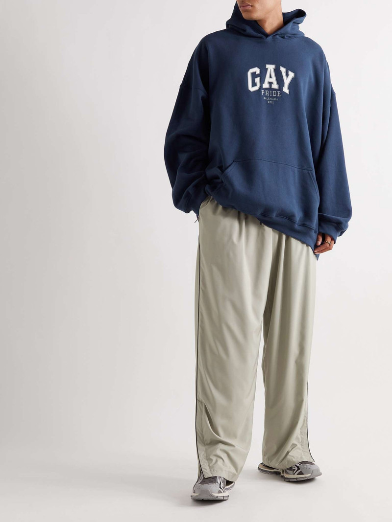 BALENCIAGA Oversized Appliquéd Cotton-Jersey Hoodie outlook