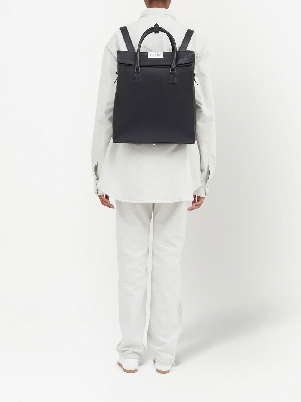 grained-leather backpack - 7