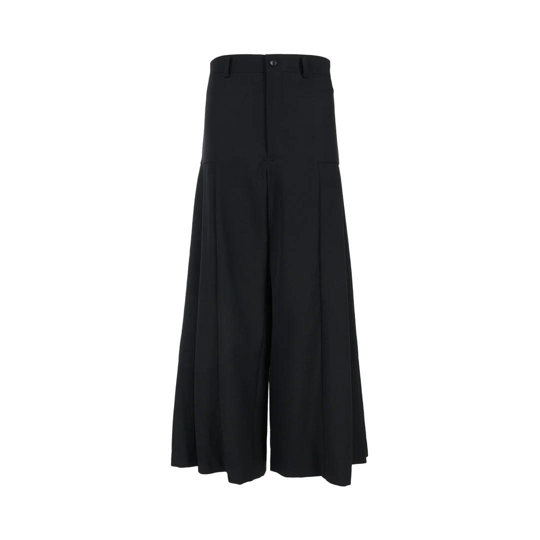 Wool Gabardine Wide-Leg Pants - 1