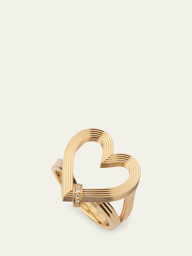 SYDNEY EVAN Fluted Heart Diamond Rondelle Ring outlook