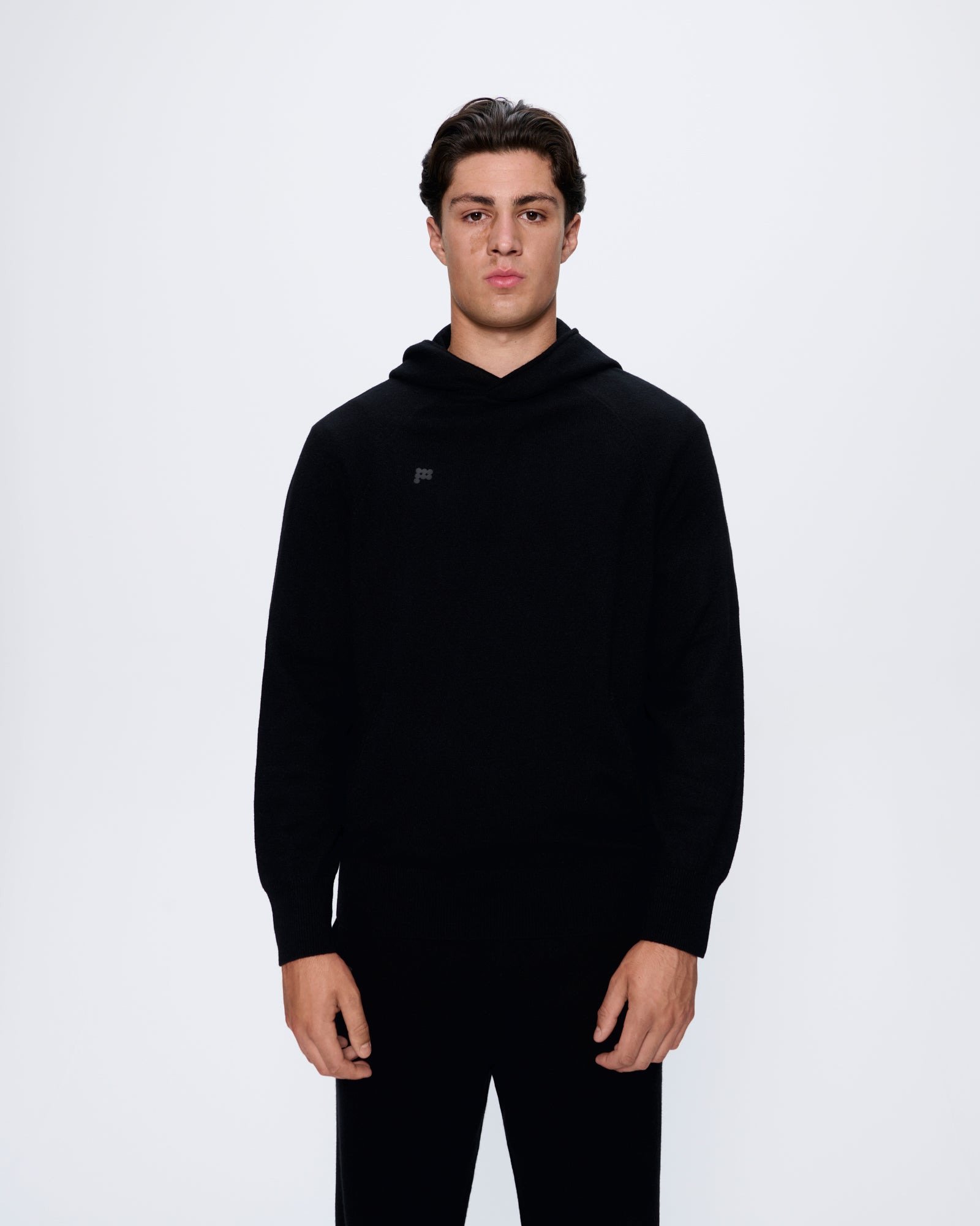 Archive Mens Recycled Cashmere Hoodie - Black - 2