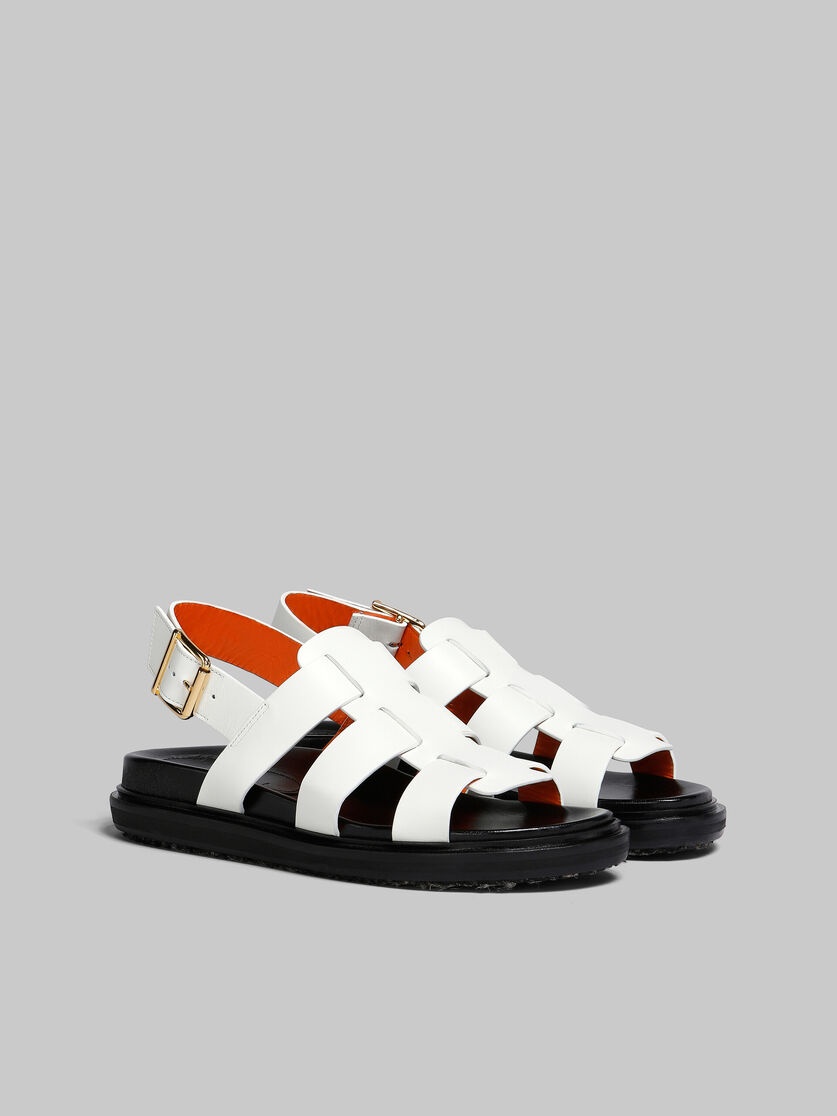 WHITE LEATHER GLADIATOR SANDAL - 2