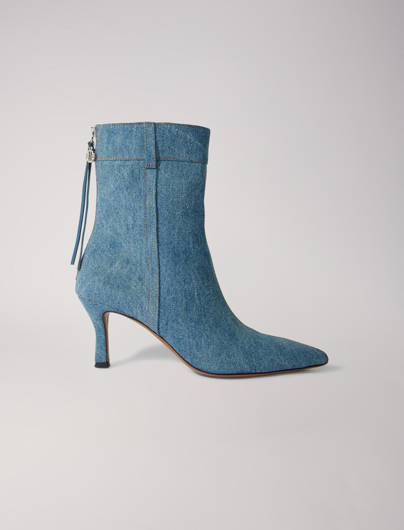 Denim boots with pointed toe 6