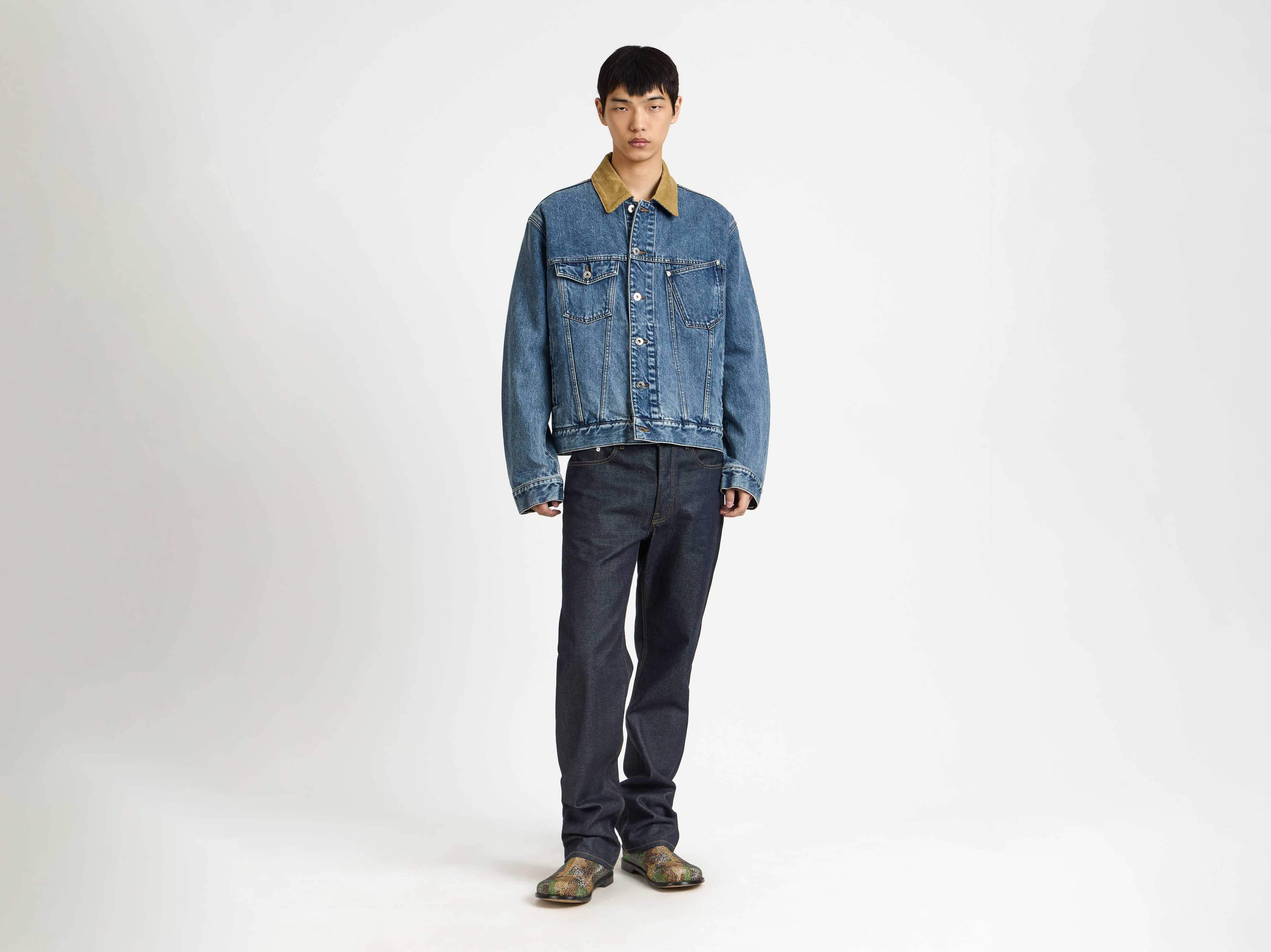 STRAIGHT LEG DENIM JEANS IN INDIGO - 5