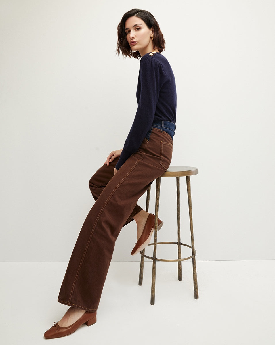 NELIA CASHMERE PULLOVER | BUTTON ACCENT - 5