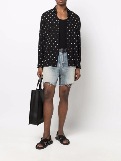 SAINT LAURENT raw-edge cotton denim shorts outlook