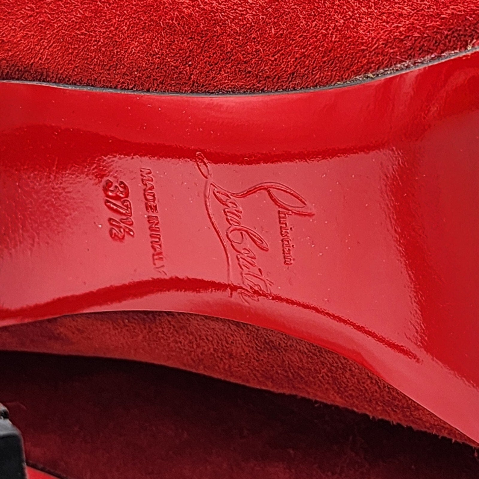 Christian Louboutin Vitish 100 Suede Knee-High Boots Red EU 37.5 US 7 - 5