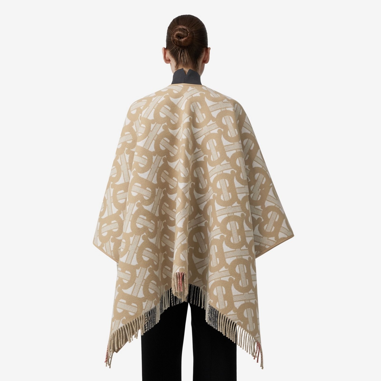 Reversible Monogram Wool Cashmere Jacquard Cape - 4