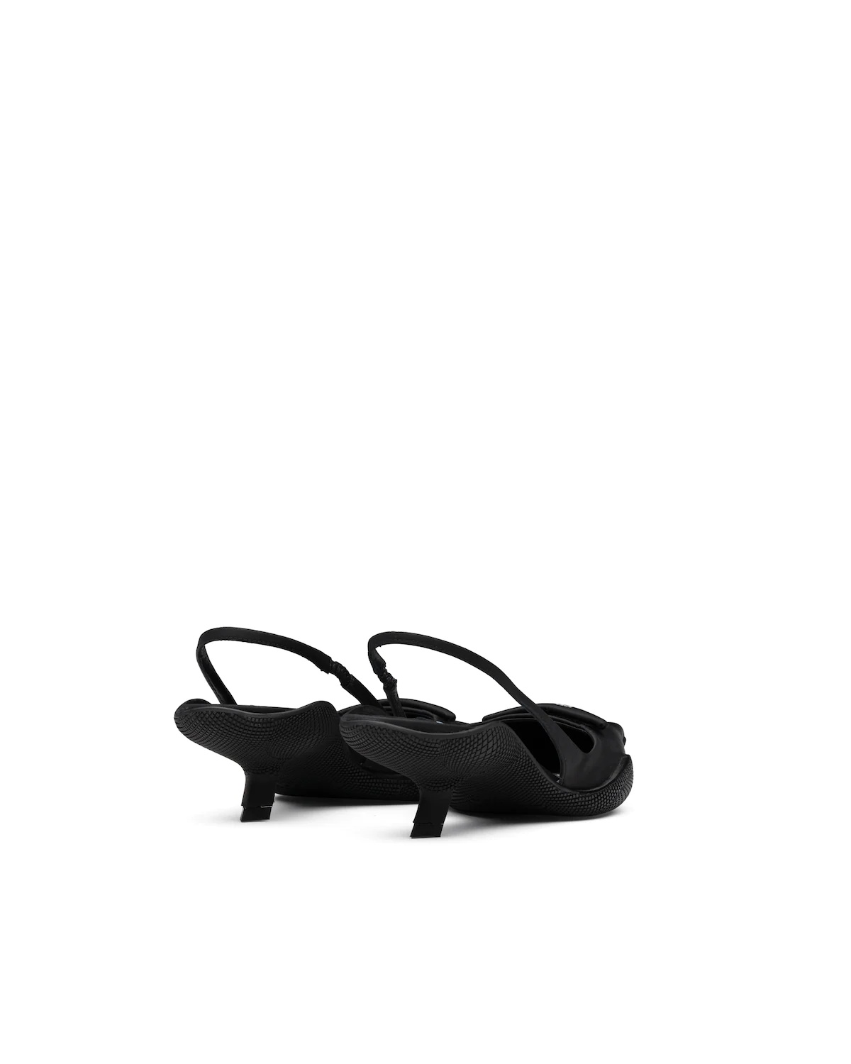 Nylon gabardine slingback pumps - 3