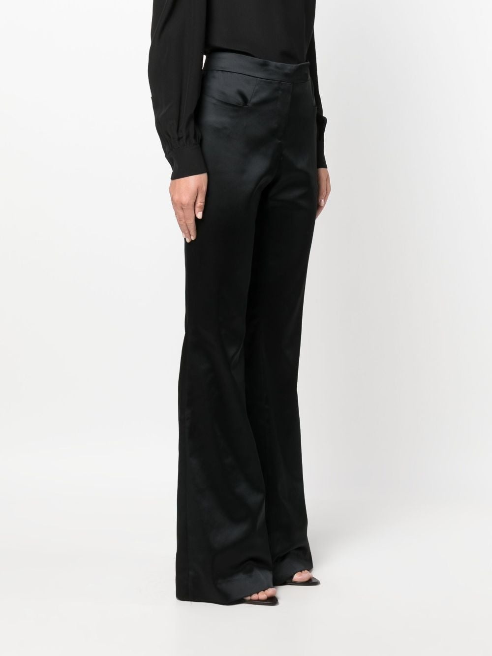 flared satin trousers - 3