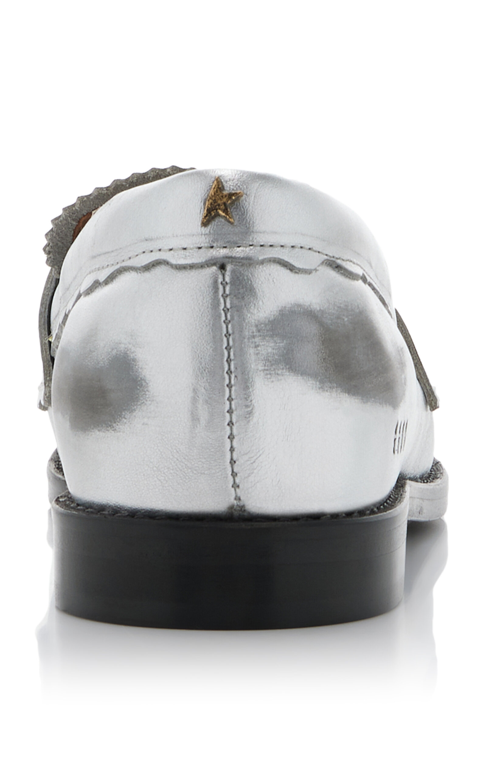 Jerry Metallic Leather Loafers silver - 5