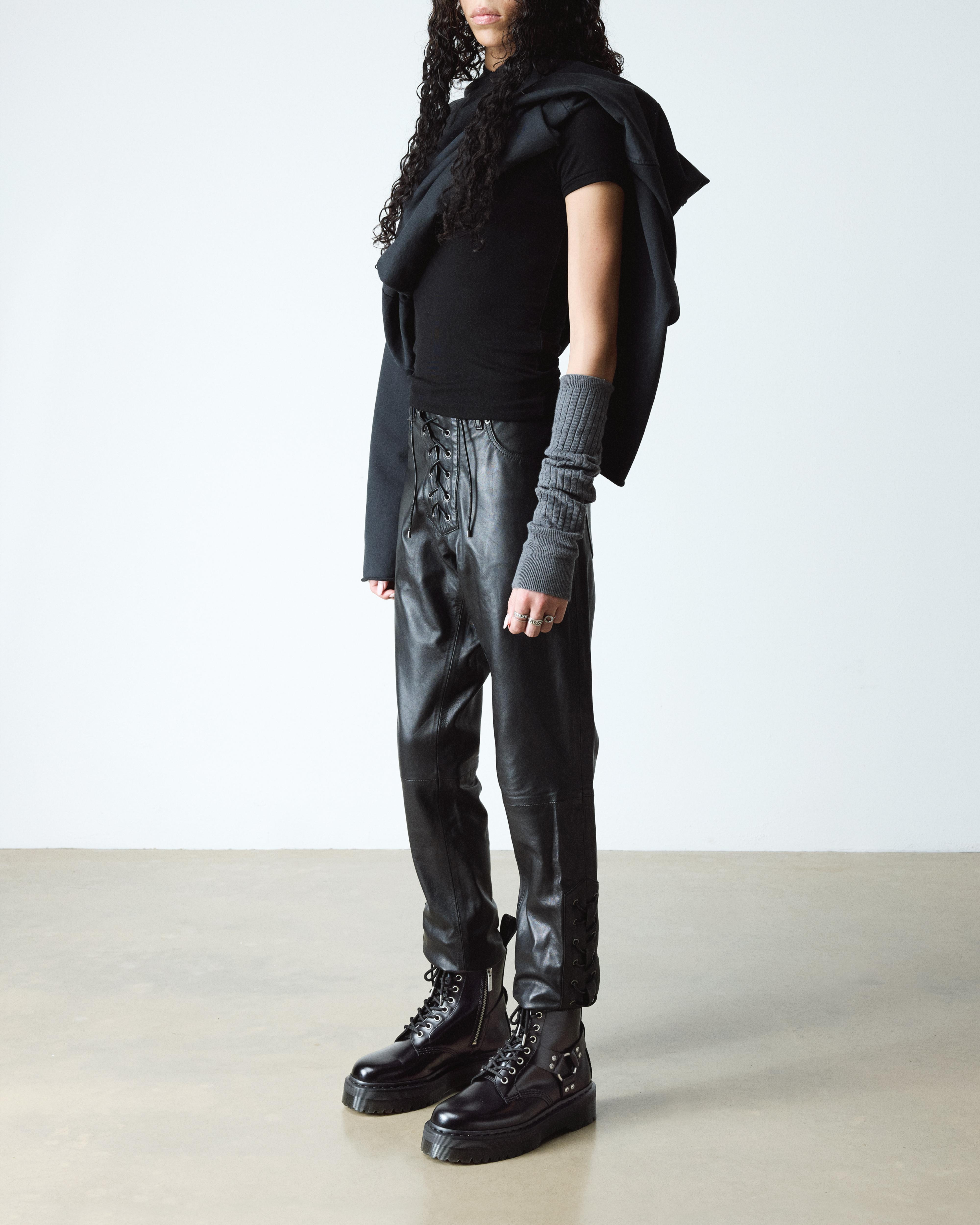 JADON HI HARNESS LEATHER PLATFORM BOOTS - 6