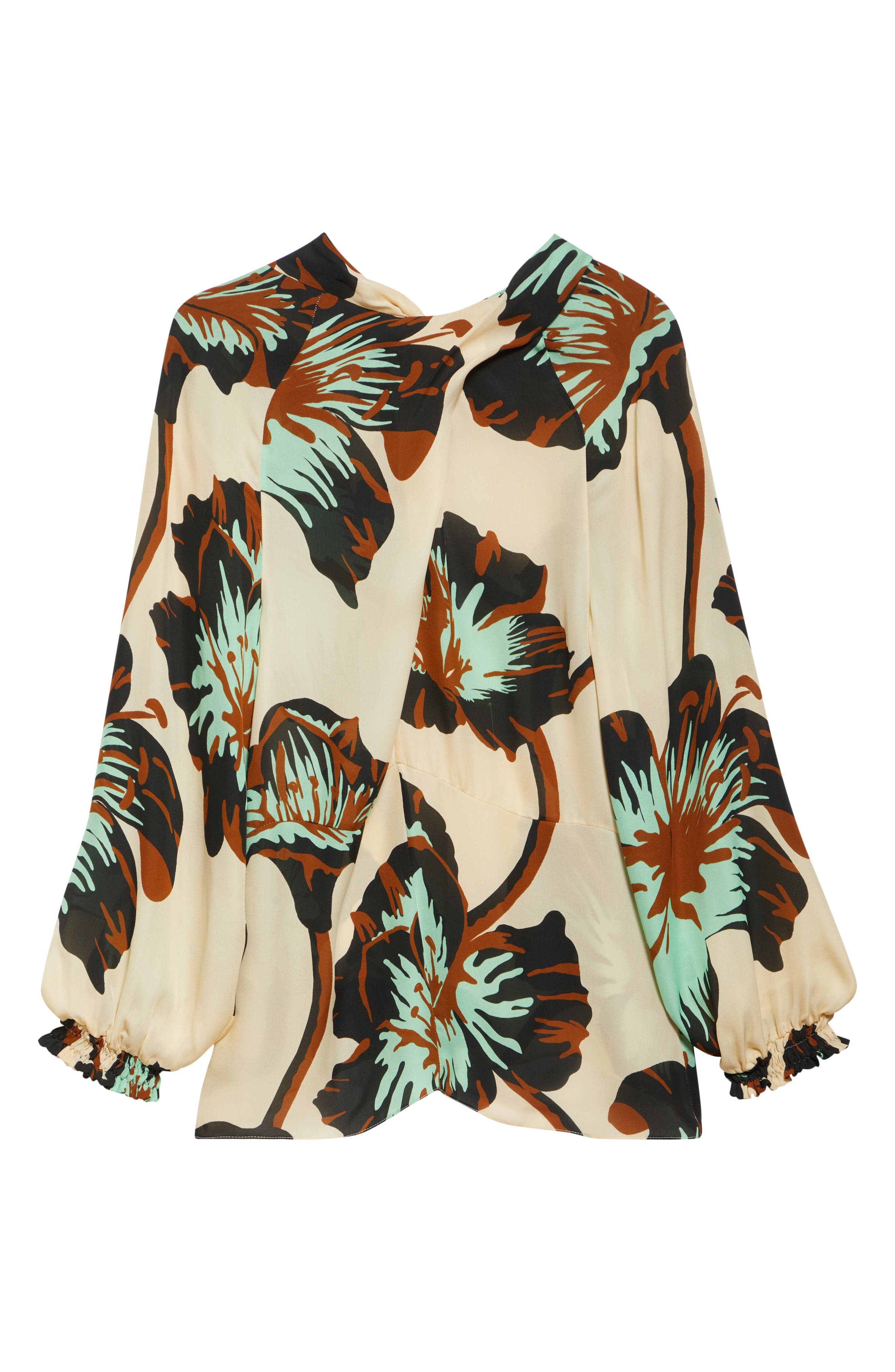 Johanna Ortiz Drum Beats Silk Georgette Top in Ecru /Rust /Green /Mint at Nordstrom - 6