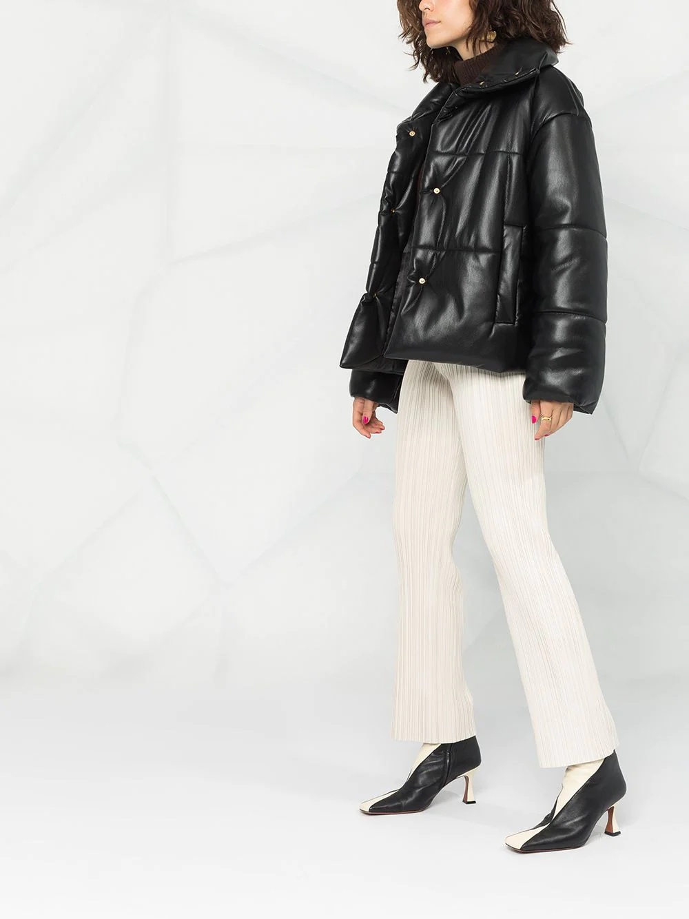 straight-leg pleated trousers - 6
