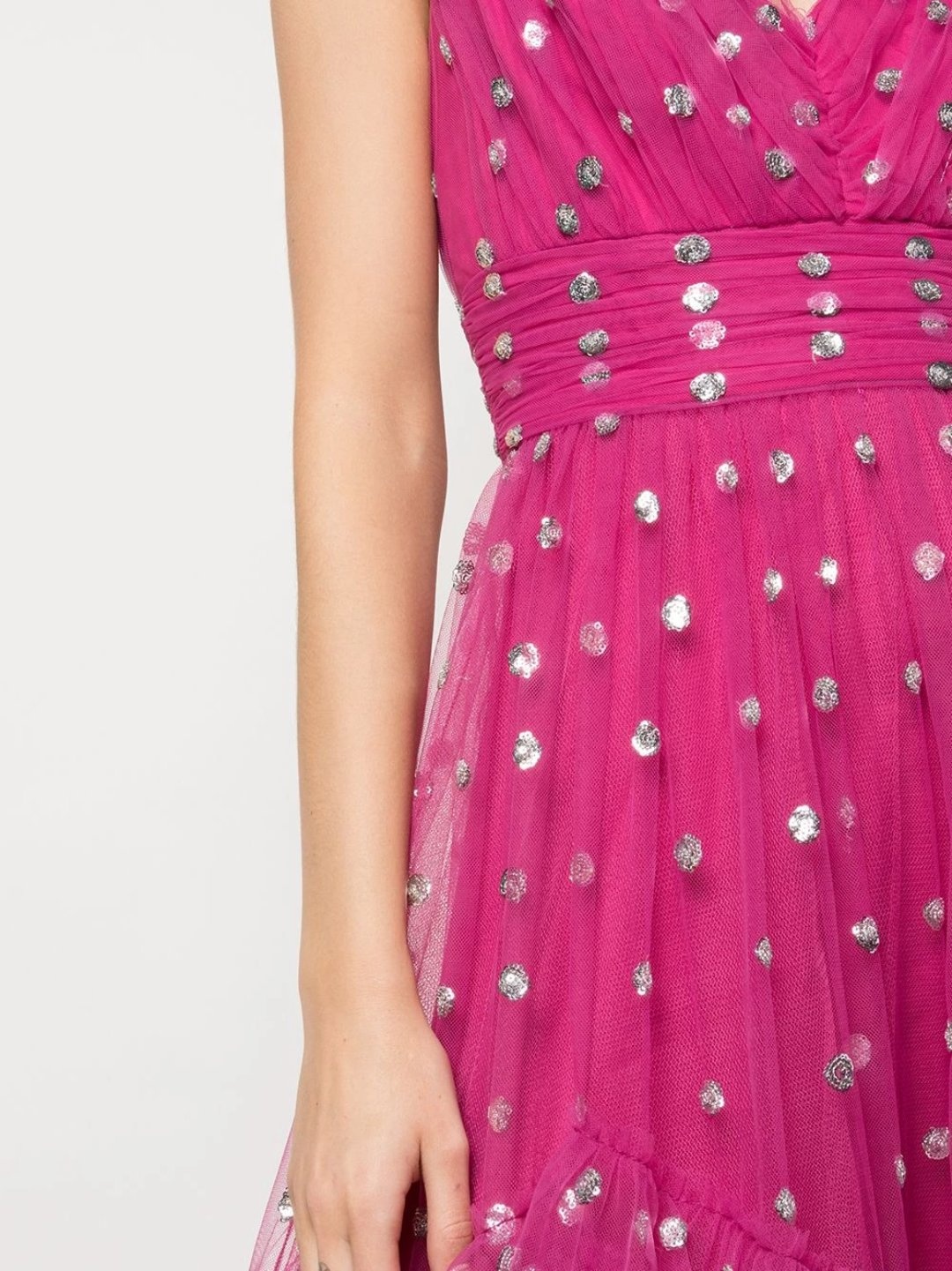 SEQUIN DOT TEXTURE TEA LENGTH DRESS - 5