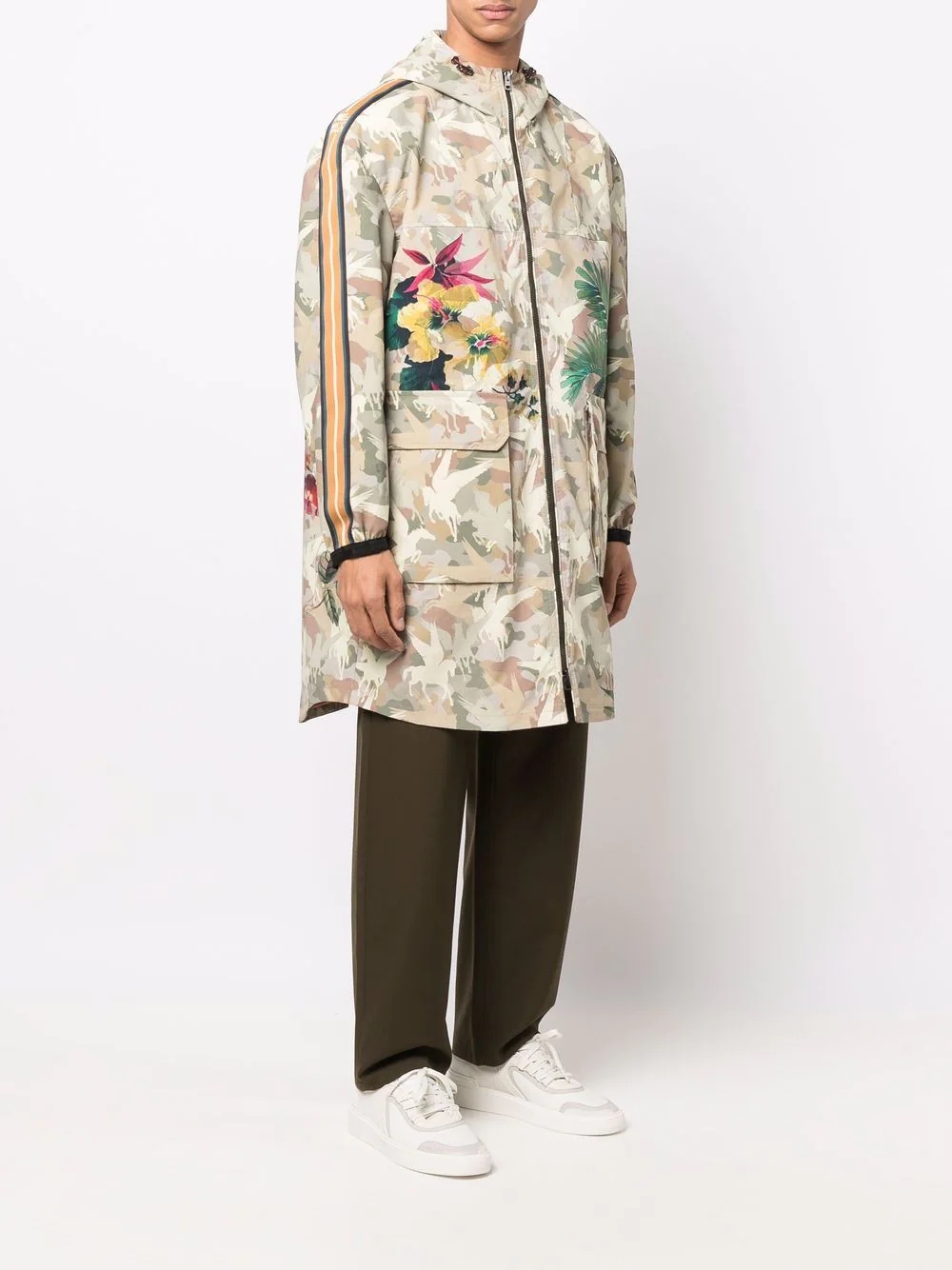 floral camouflage-print coat - 4