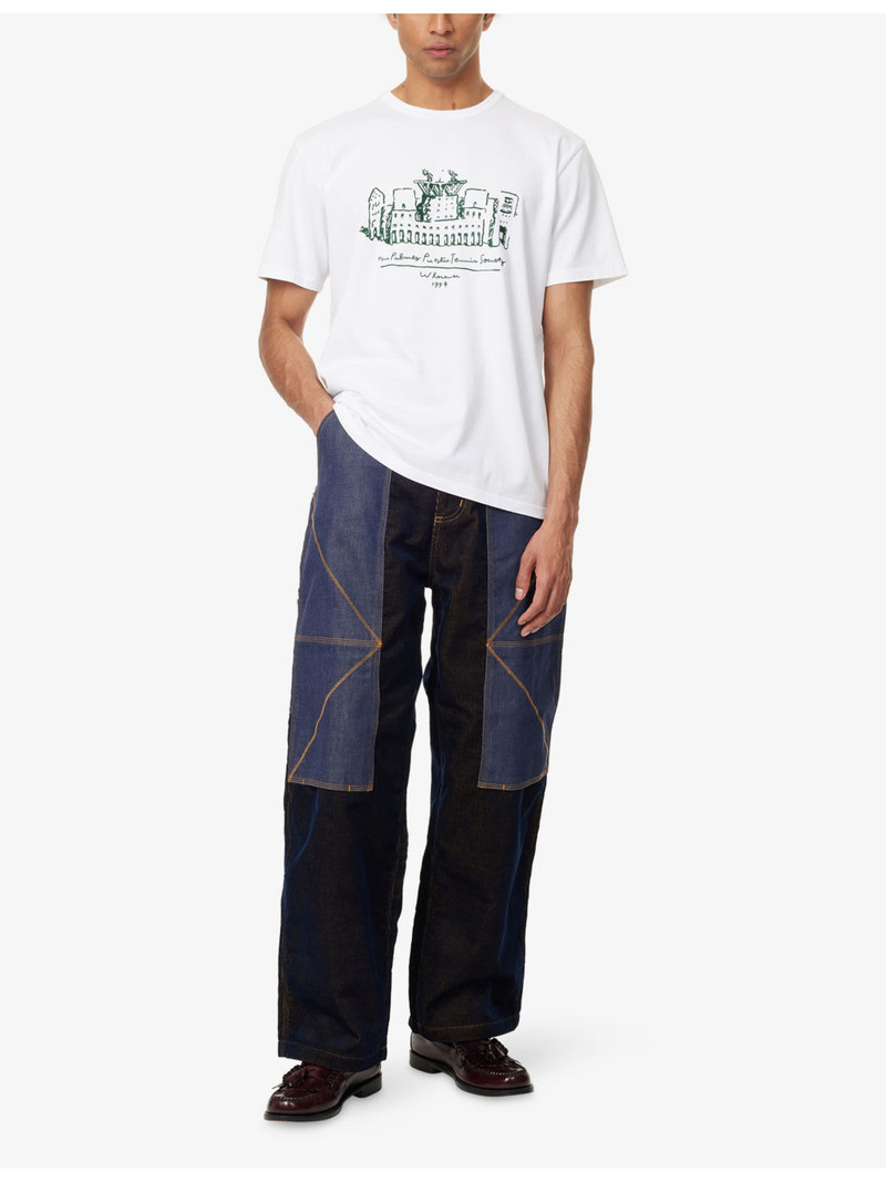 Palmes Public Embroidered Cotton-Jersey T-Shirt outlook