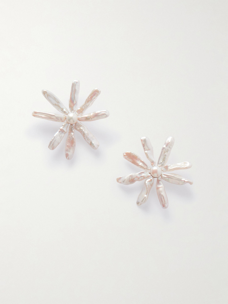 Silver-tone Pearl Earrings 1