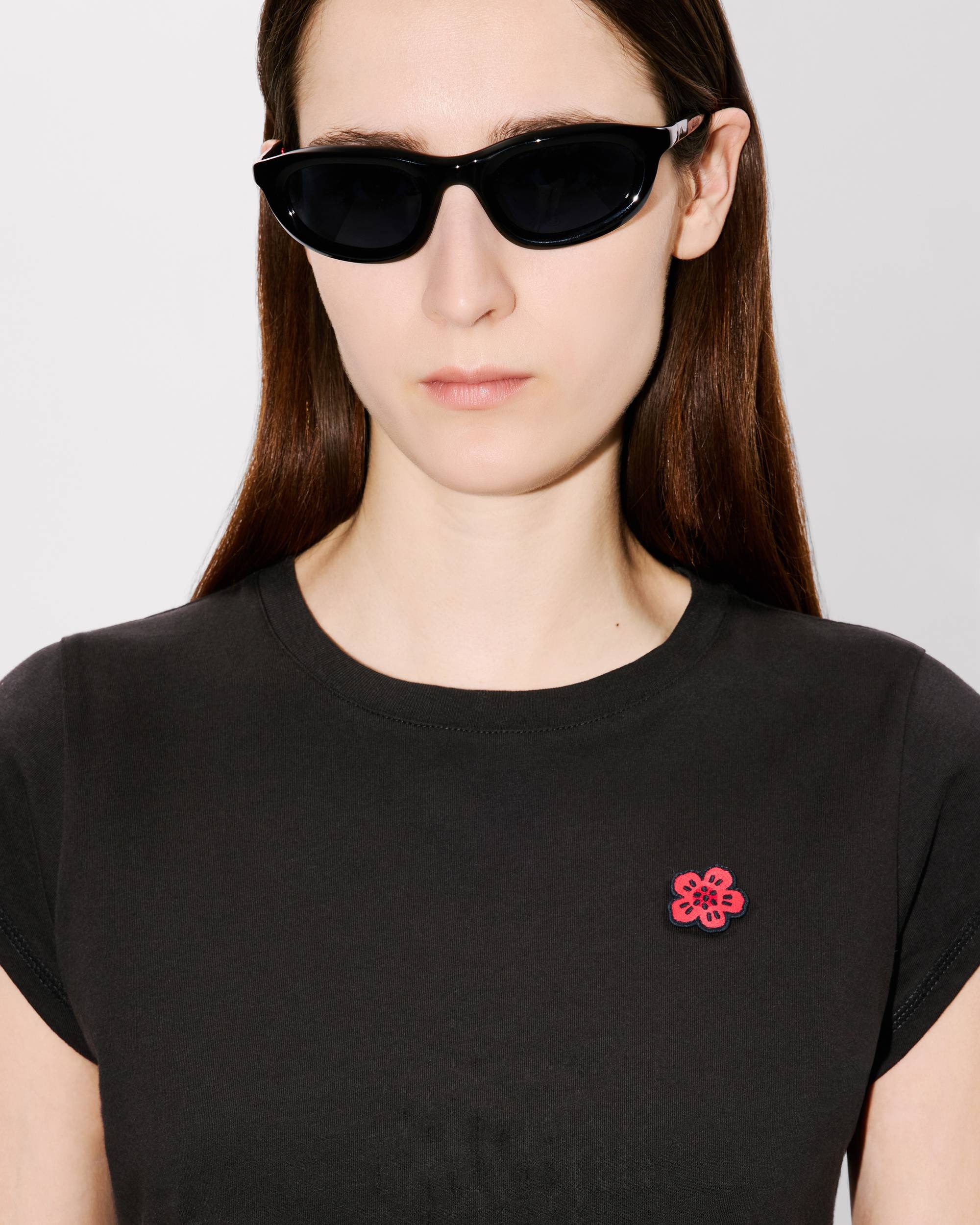 'Boke Flower' cropped embroidered T-shirt - 6