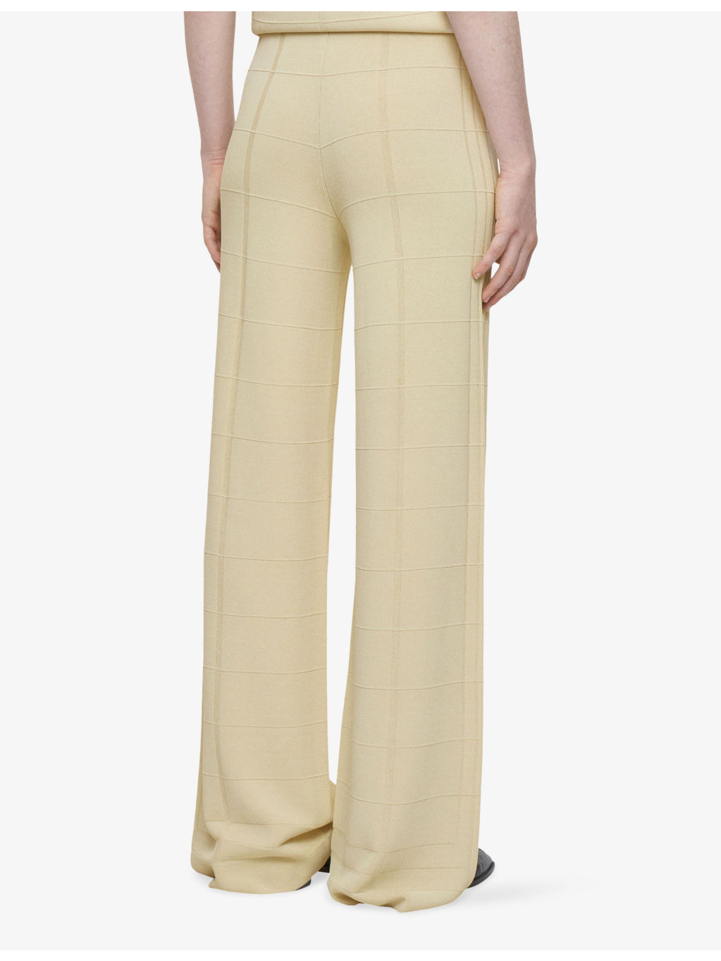 Grid-Knit Straight-Leg High-Rise Viscose-Blend Trousers - 3