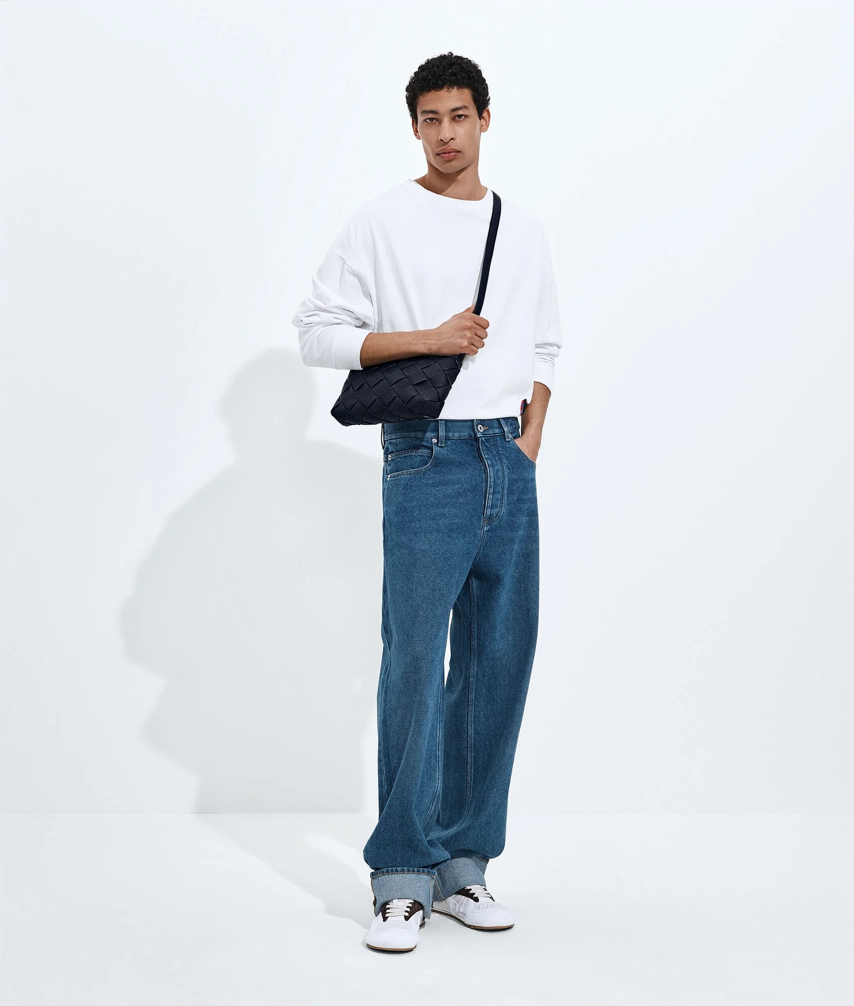 Medium Indigo Turned-Up Jeans - 1