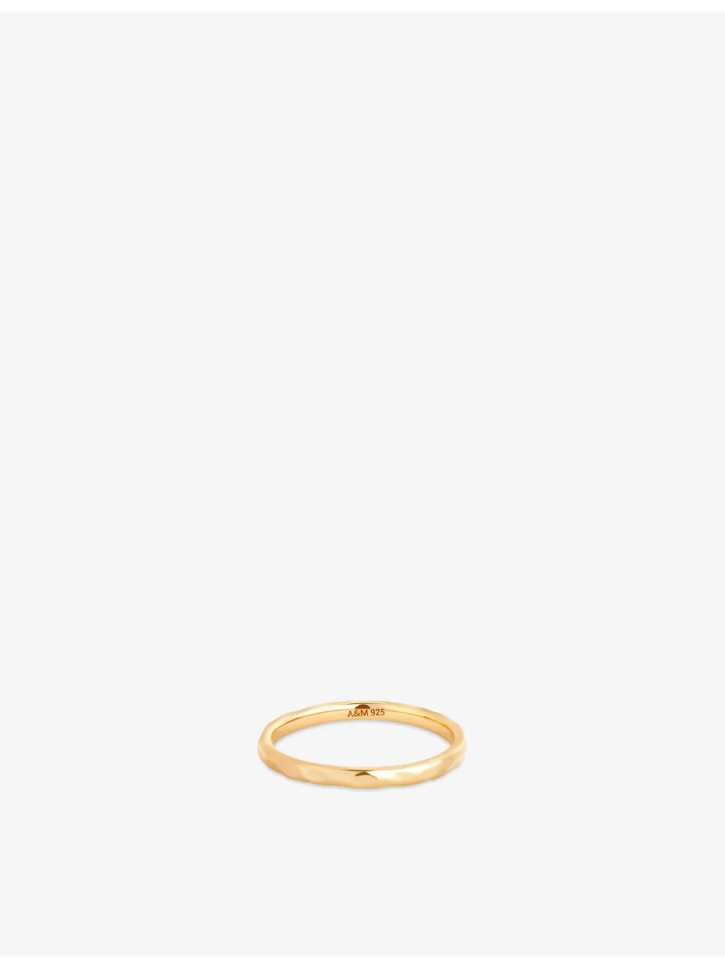 Molten Textured Rhodium-Plated Sterling-Silver Band Ring - 1
