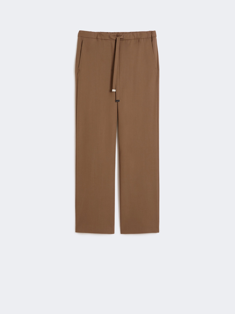 ARGENTA Wool gabardine trousers - CAMEL 1
