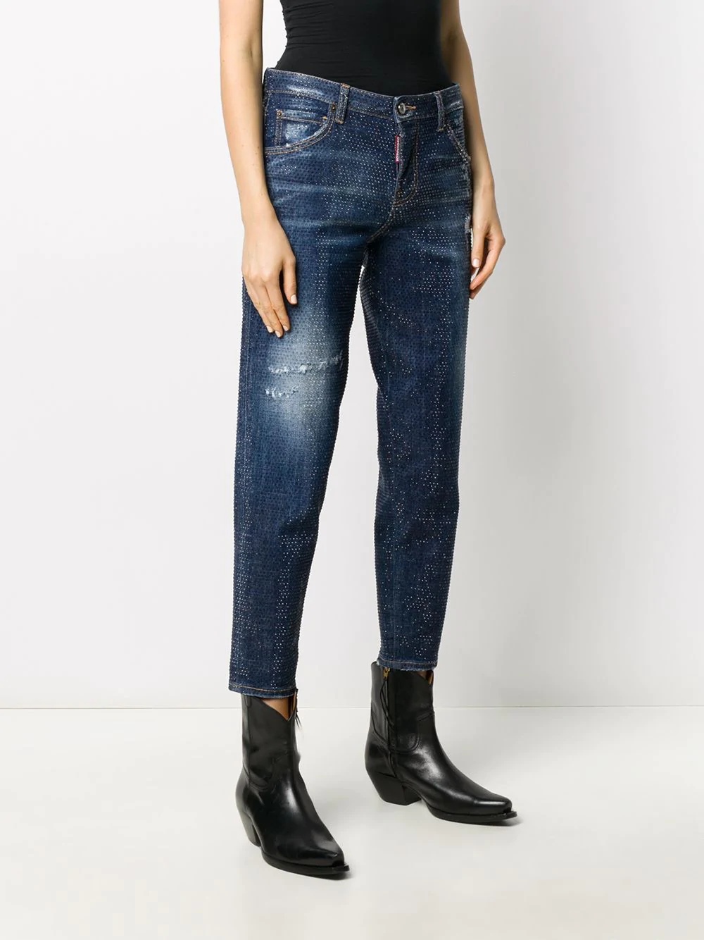 distressed low-rise jeans - 3