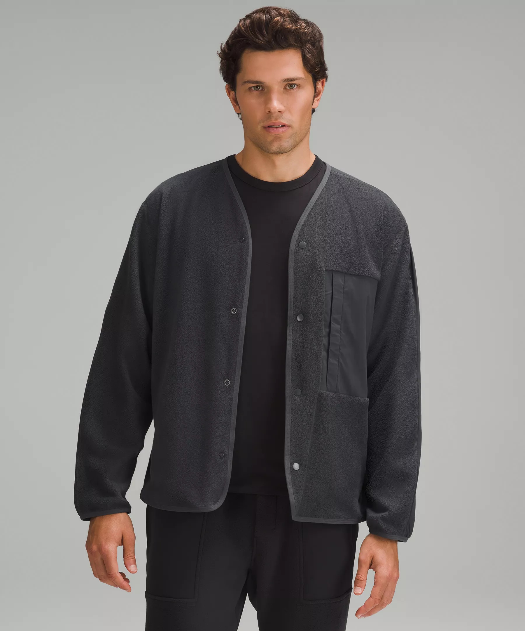Fleece Snap-Front Cardigan - 1