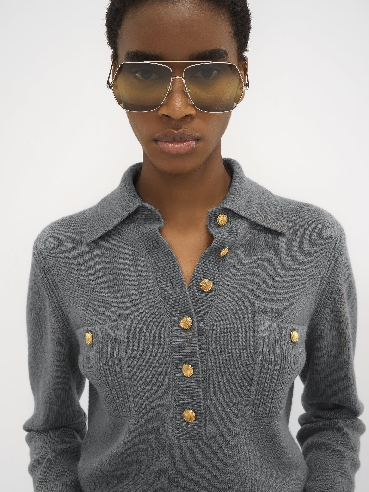 POLO SWEATER IN WOOL & CASHMERE - 7