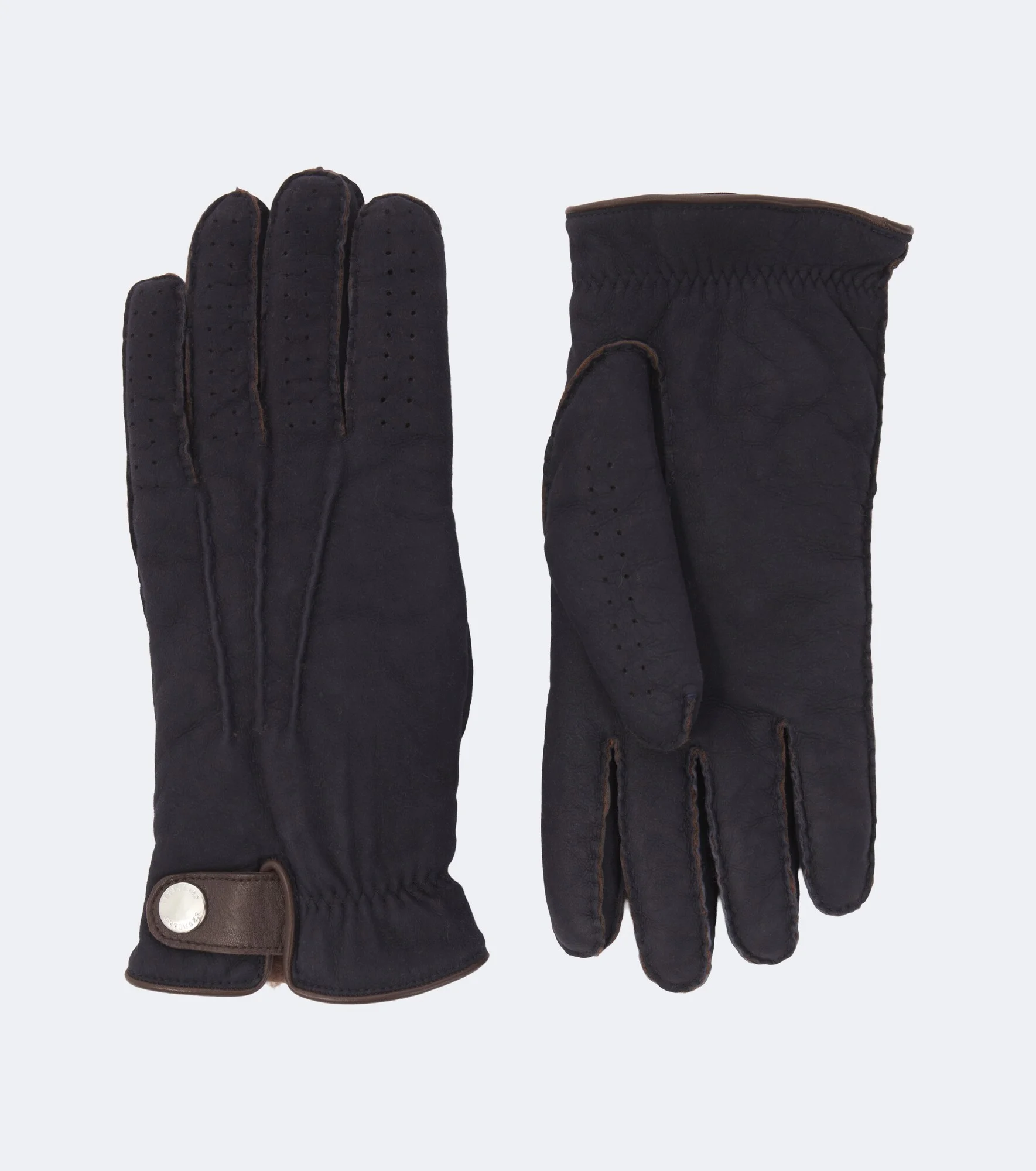 Leather-trimmed shearling gloves - 1
