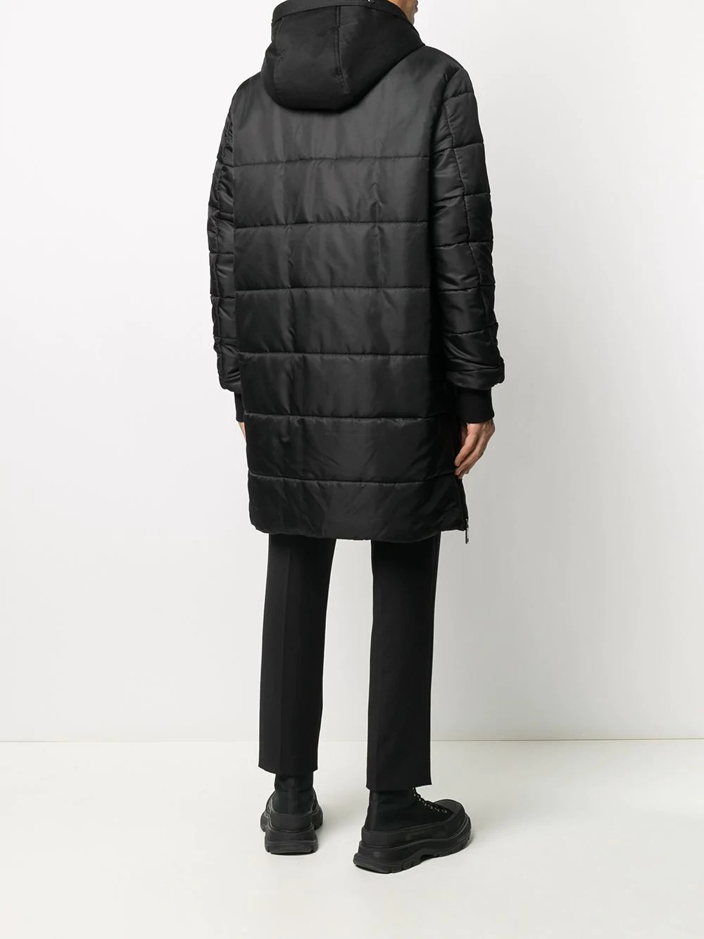 quilted zip-up coat - 4