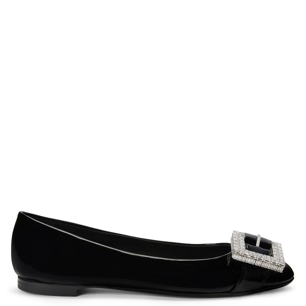 Giuseppe Zanotti Amur 2.0 leather ballerina shoes - Black