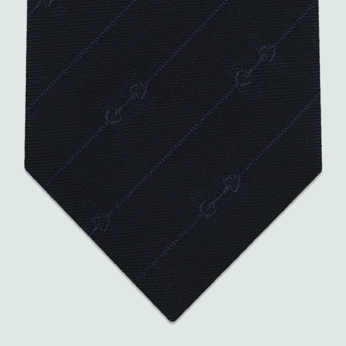 Horsebit striped wool jacquard tie - 4