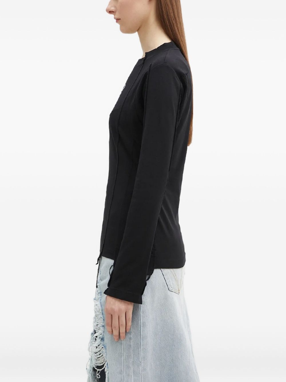 exposed-seam T-shirt - 2