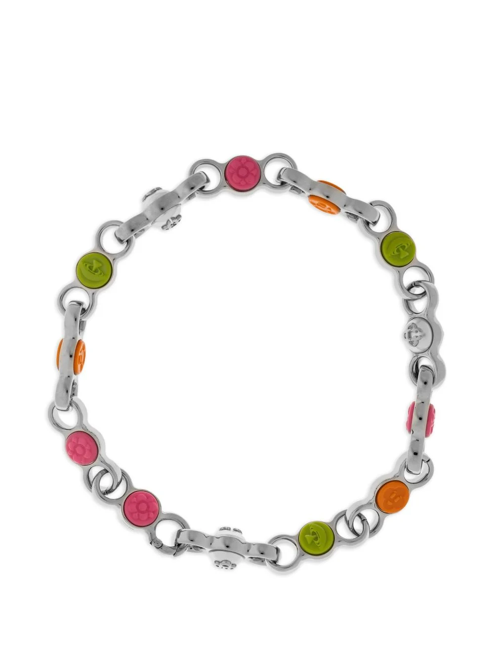 floral silver-tone necklace - 1