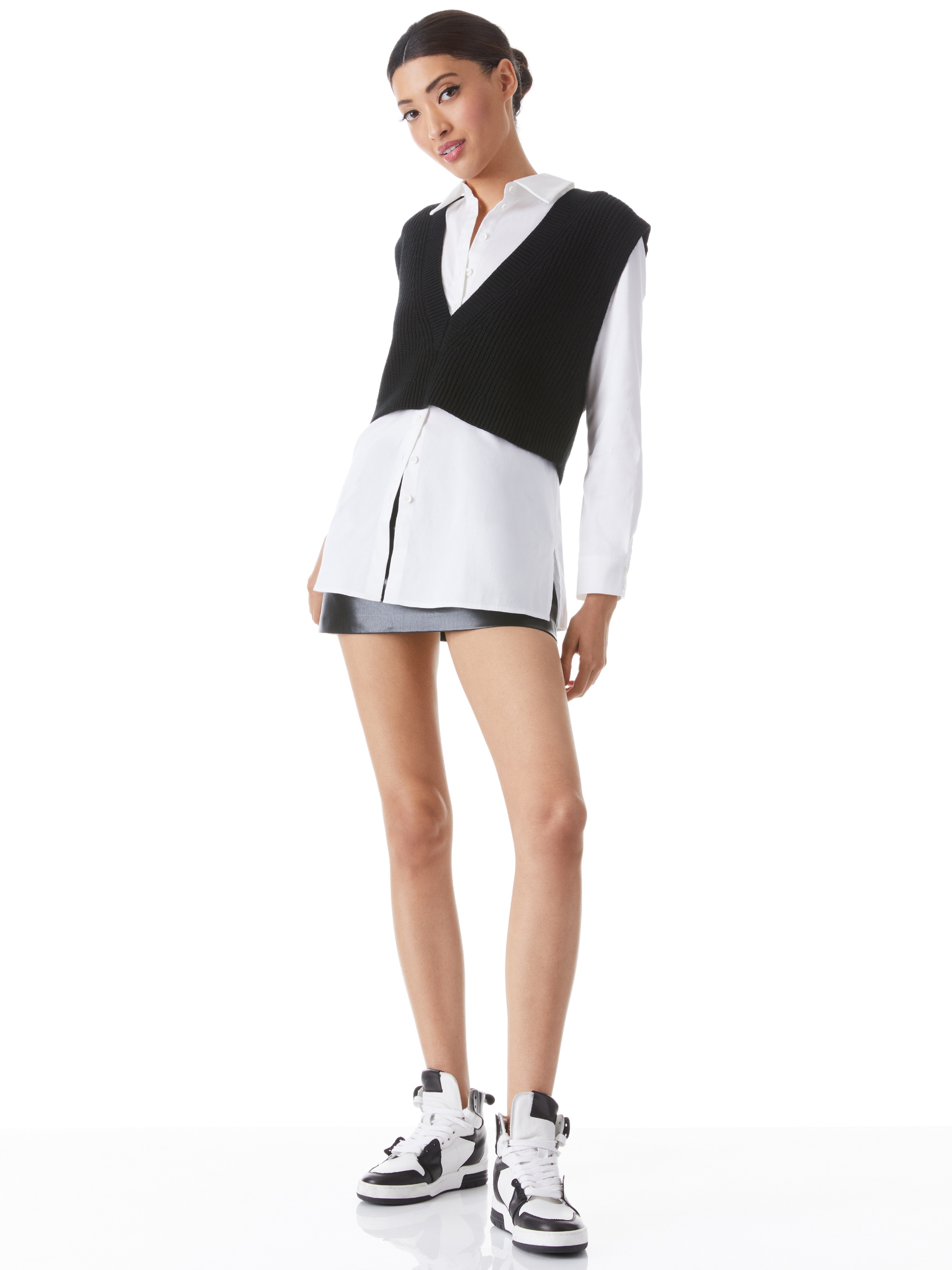 ORLY SWEATER VEST COMBINATION TOP - 4