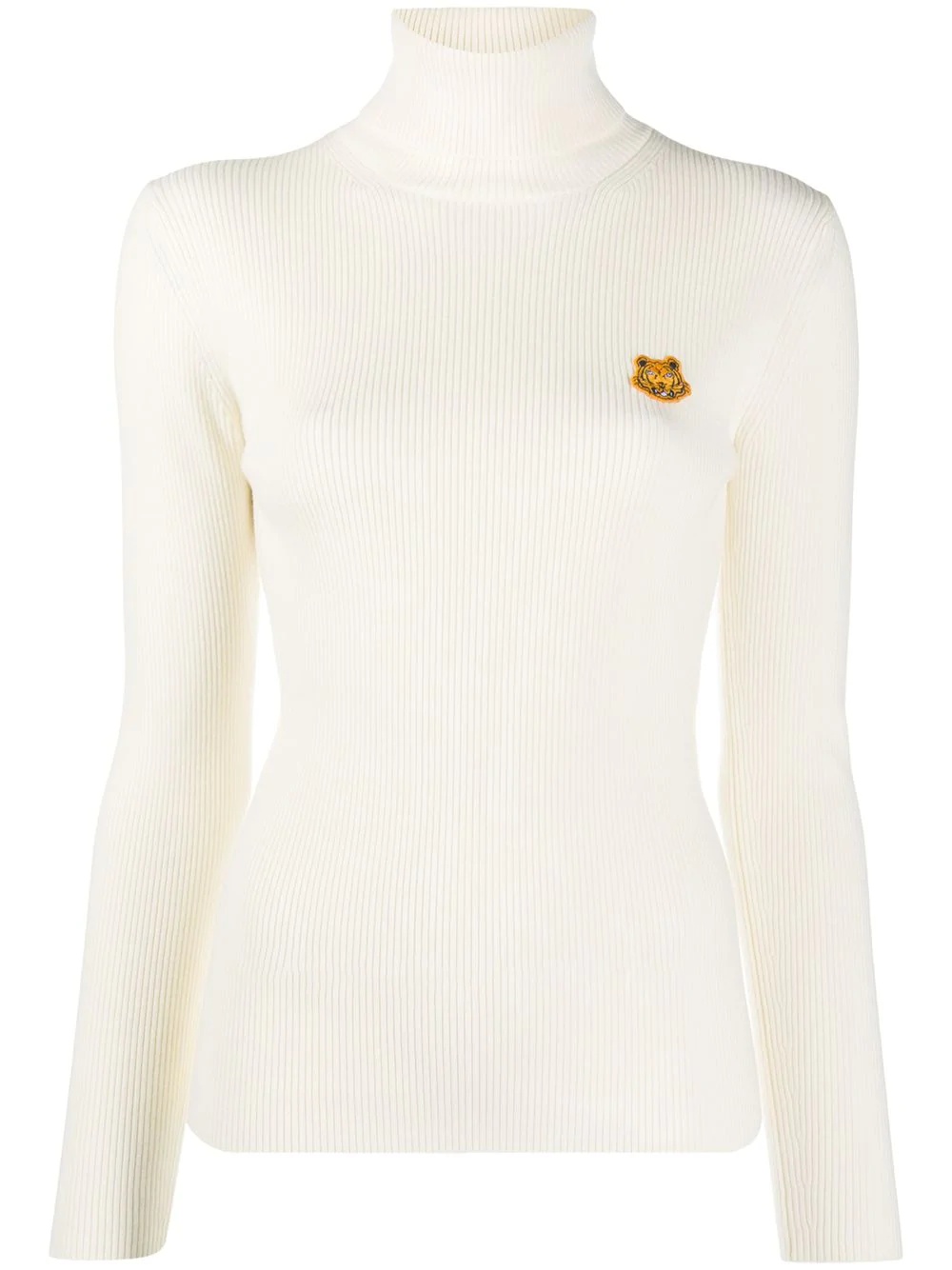 Tiger badge roll-neck jumper - 1