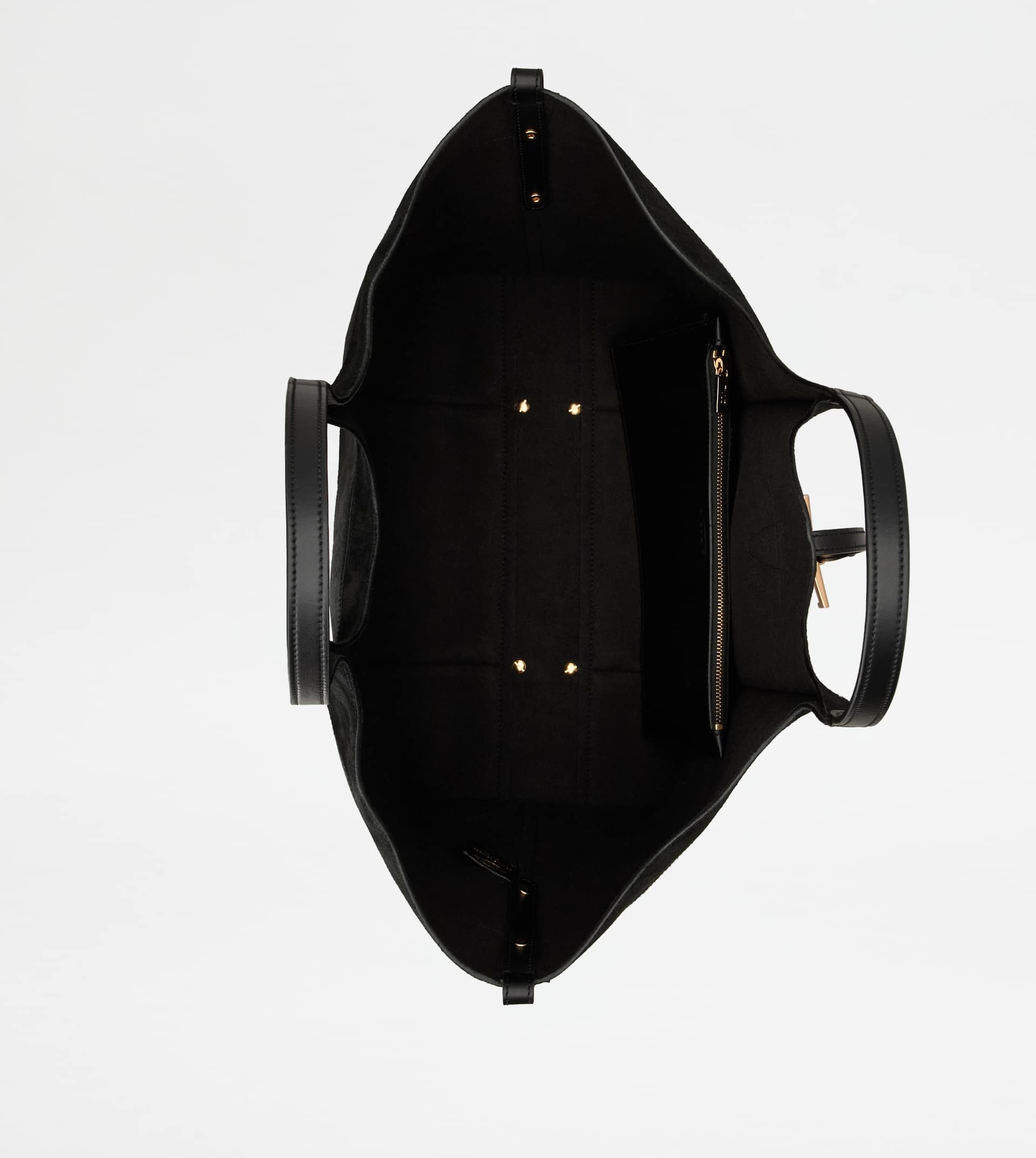 T TIMELESS SHOPPING BAG IN LEATHER MEDIUM - BLACK - 4